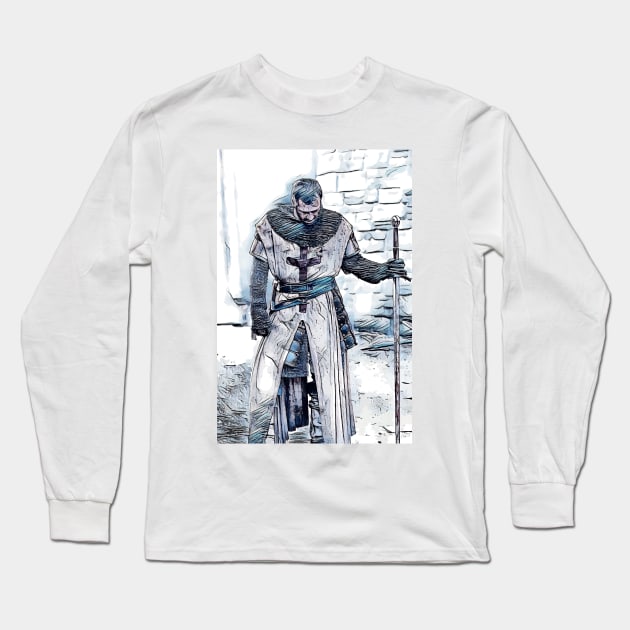 Templar Knight Long Sleeve T-Shirt by Naumovski